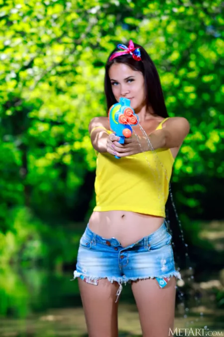 Веселое летнее фотосет в природе